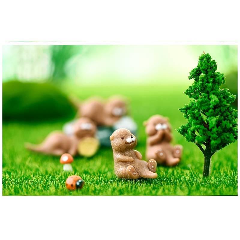 Очаровательный брелок из смолы в виде выдры, сделанный своими руками, очаровательная мультяшная миниатюра, подарок, украшение