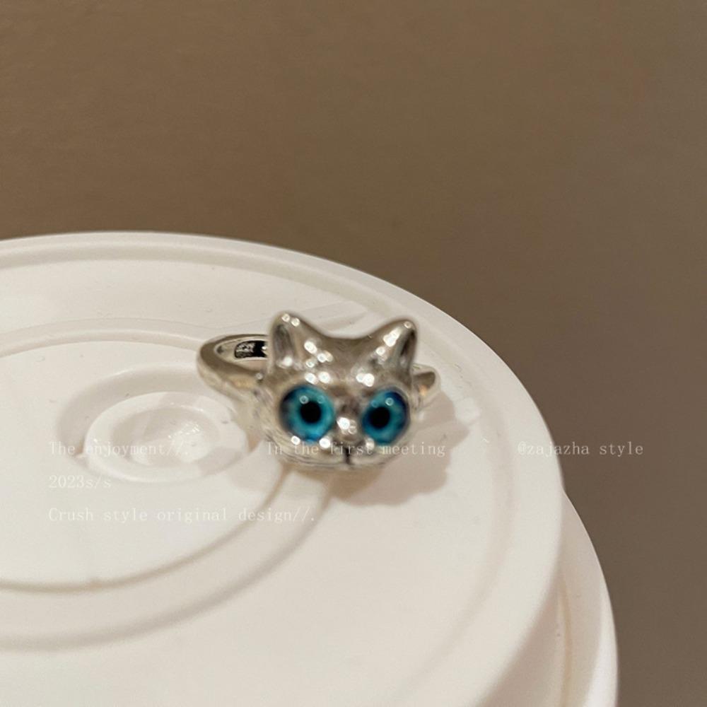 Funny Little Monster Ring Big Eyes Sausage Mouth Index Finger Ring Sweet Cool Cartoon Cute Girlfriend Couple Ring Jewelry