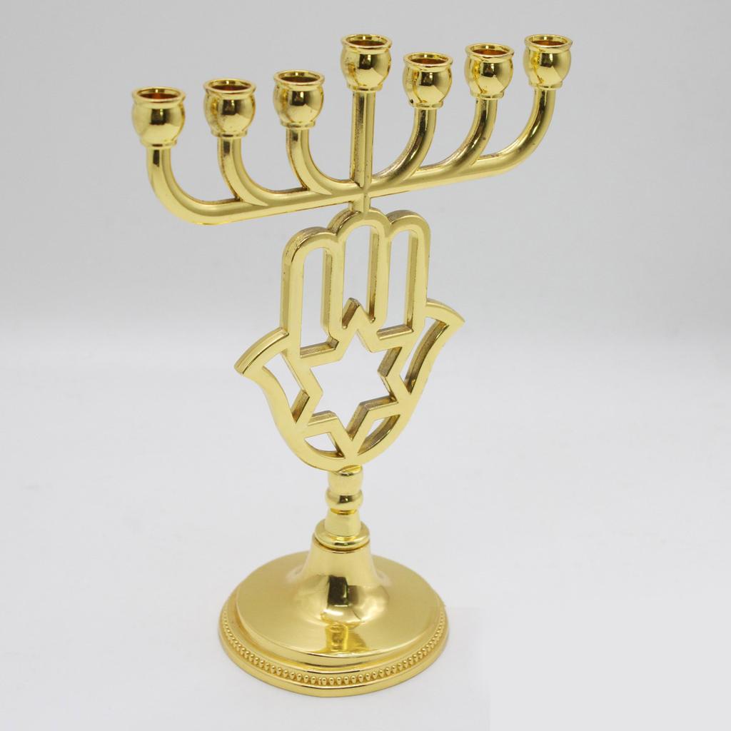Modern 7Branch Candle Holder Hanukkah Menorah Candlestick Table Centerpiece Multifunctional Home Accent Ornaments
