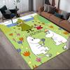 Custom Name,Moomin&Snufkin Home Sofa Decoration for Living Room & Bedroom, Non‑Slip Play Flannel Floor Mat for Game Room