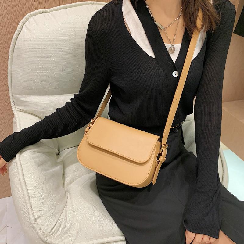 Классическая однотонная сумка на плечо высокого класса для женщин, нишевая сумка через плечо, модная маленькая квадратная сумка