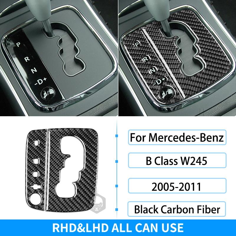 For Mercedes Benz B W245 2005-2011 Real Carbon Fiber 2Pcs Gear Stickers Shift Panel Auto Interior Cover Decoration
