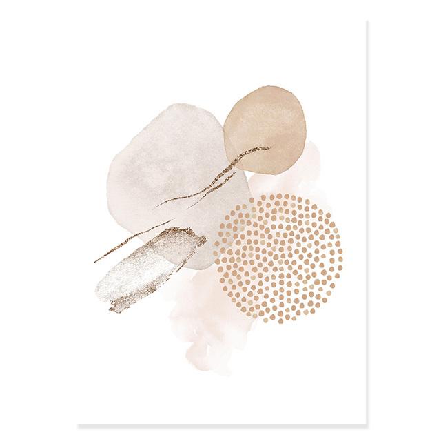 Абстрактная бежевая розовая золотая акварель в стиле бохо, настенная живопись на холсте, геометрическая форма, печать плакатов, картина, декор для спальни, гостиной, без рамки