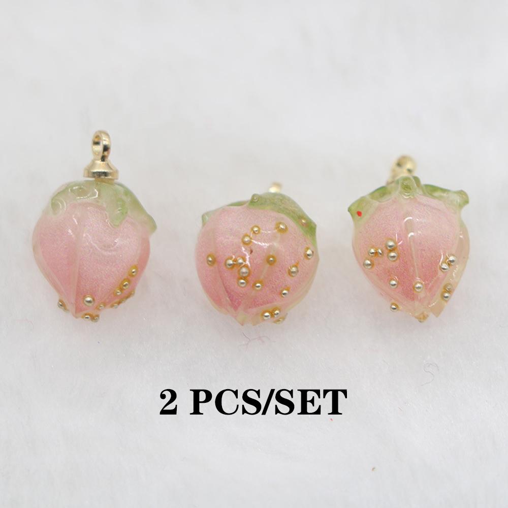 Подвеска для волос из смолы, серьги своими руками, изготовление ювелирных изделий, кулон в виде клубники, аксессуары для украшений своими руками