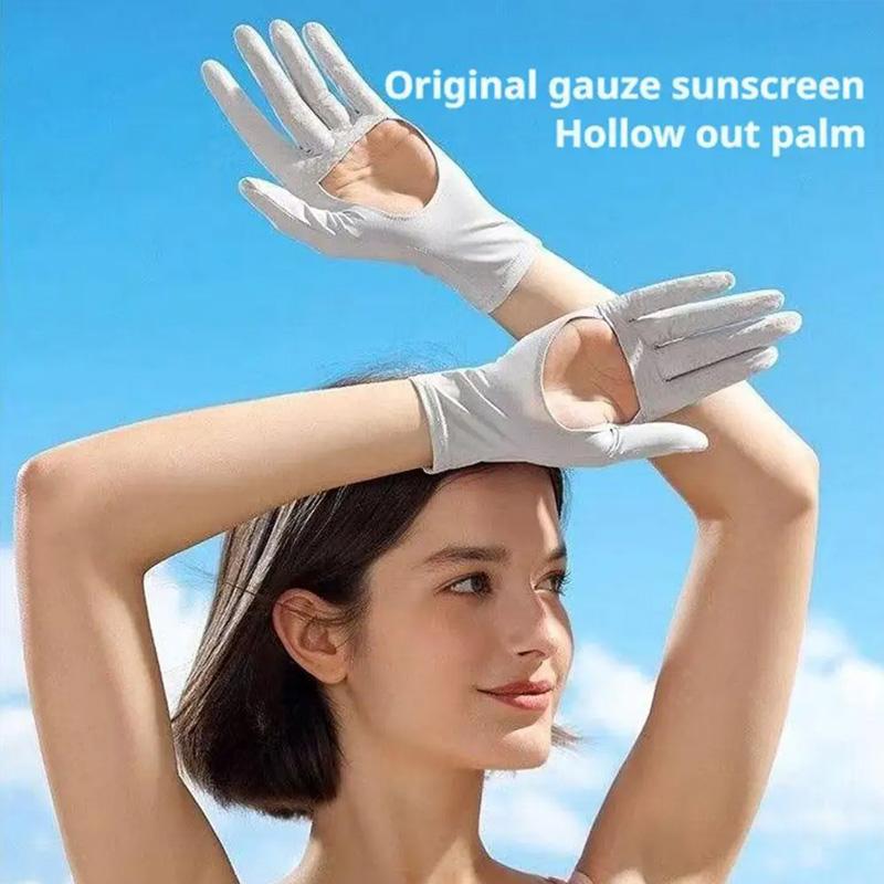 1 шт. Перчатки с вырезом для ладони, тонкие, солнцезащитные, дышащие, летние, анти-УФ, открытые для пальцев, ледяной шелк