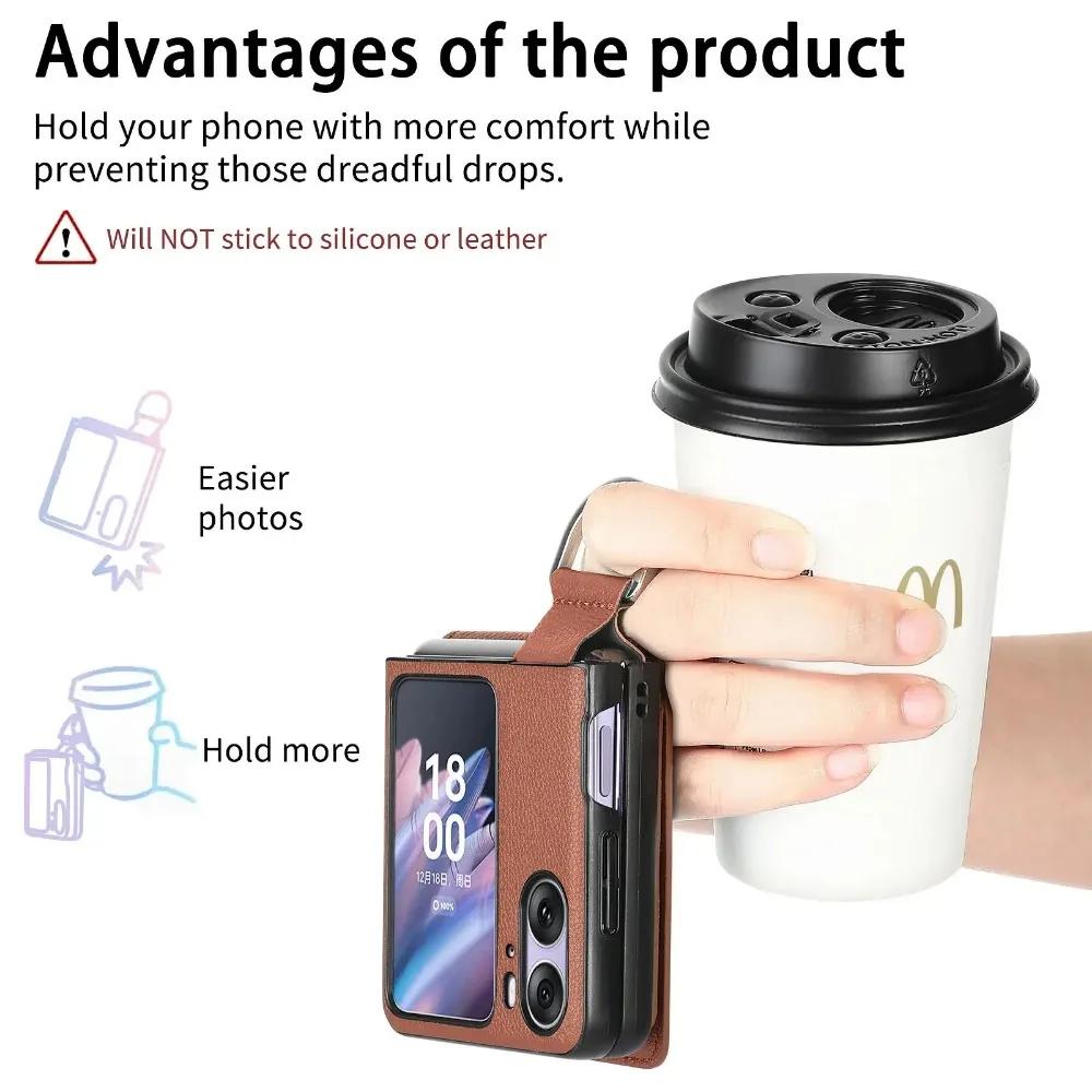Ring Holder Wallet Cards Solt Phone Case For OPPO Find N3 N2 Flip 5G Kickstand Vertical Litchi Pattern PU Leather Magnetic Cover