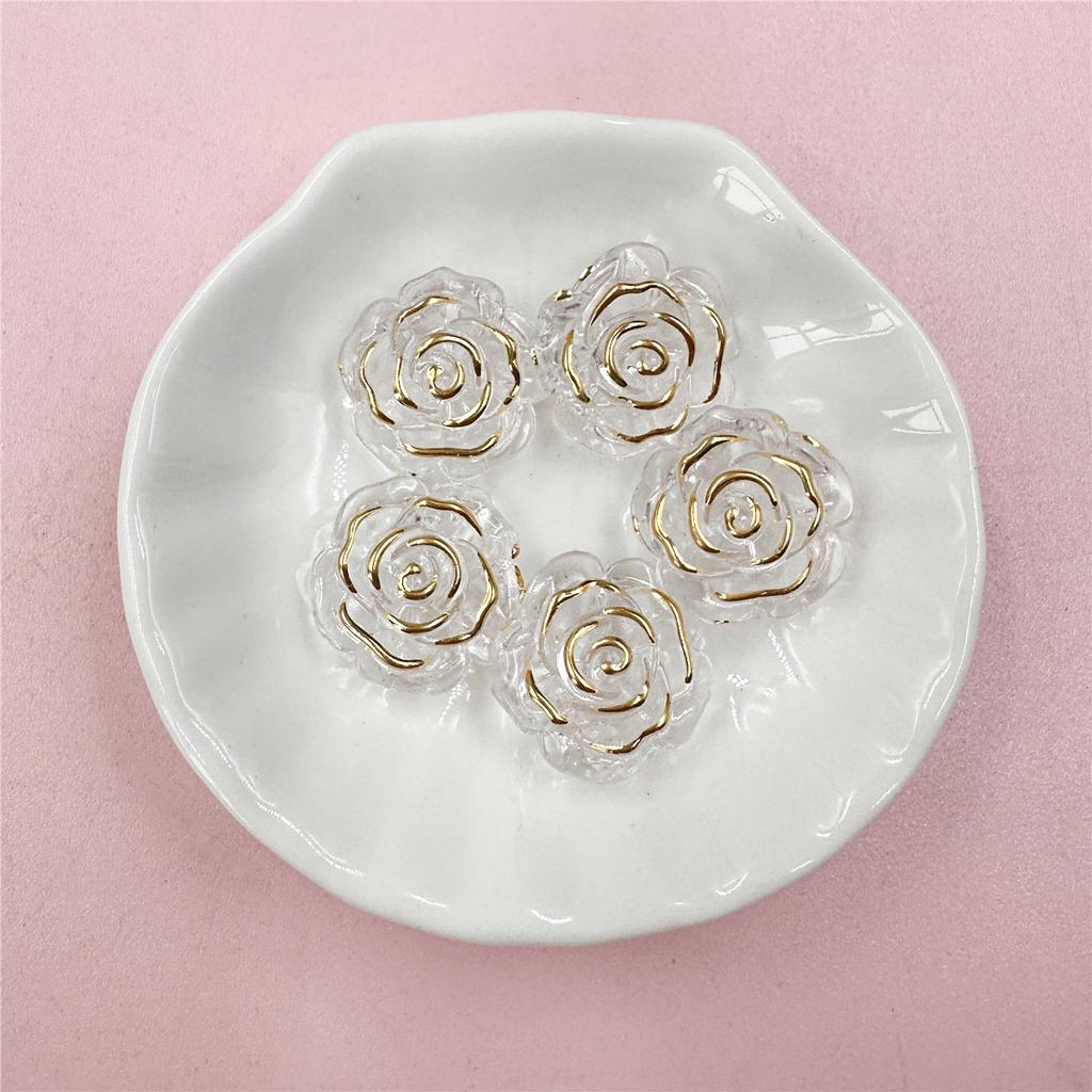 Phone Chain Making Jewelry Accessories Fashion Acrylic Rose Beads DIY Accessory Handmade Material 18.6mm Gift 5Pcs