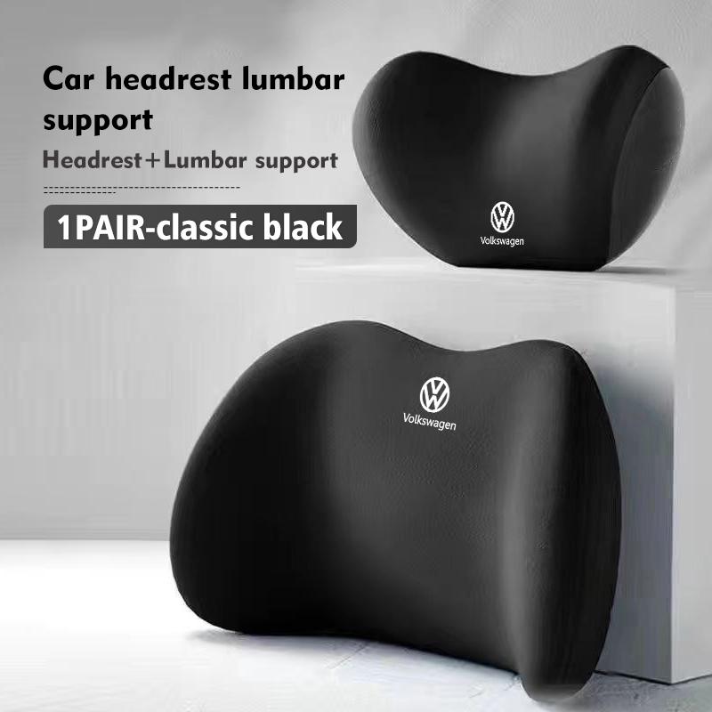 LEG1 For Volkswagen VW Car Neck Waist Pillow Breathable Fabric Memory Cotton Fatigue Relief Polo Jetta Sagitar Magotan Passat B5 B6