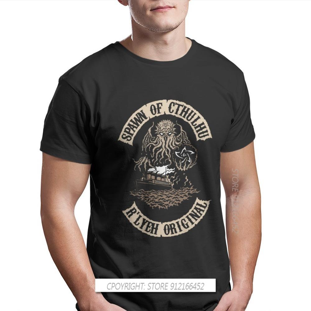 Men Cthulhu Mythos Lovecraft Horror Great Old Ones Oversize T-Shirt Spawn Pure 100% Cotton Streetwear - Men's Summer Cotton G...