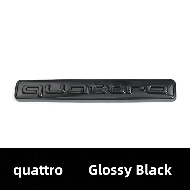 2026 Car Rear Trunk Emblem Sticker For AQ4 A3 A4 A5 A6 A7 A8 Q3 Q5 Q7 Original Size Quarrto Sline Emblem ABS Black Refit Accessories