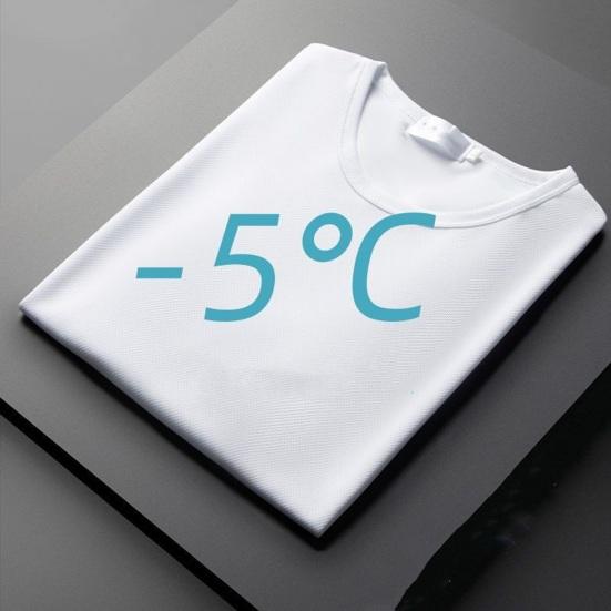 Мужская летняя футболка, однотонная, из ледяного шелка, тонкая сетка, быстросохнущая, средней длины, с круглым вырезом, с короткими рукавами, мягкий дышащий пуловер, спортивный повседневный