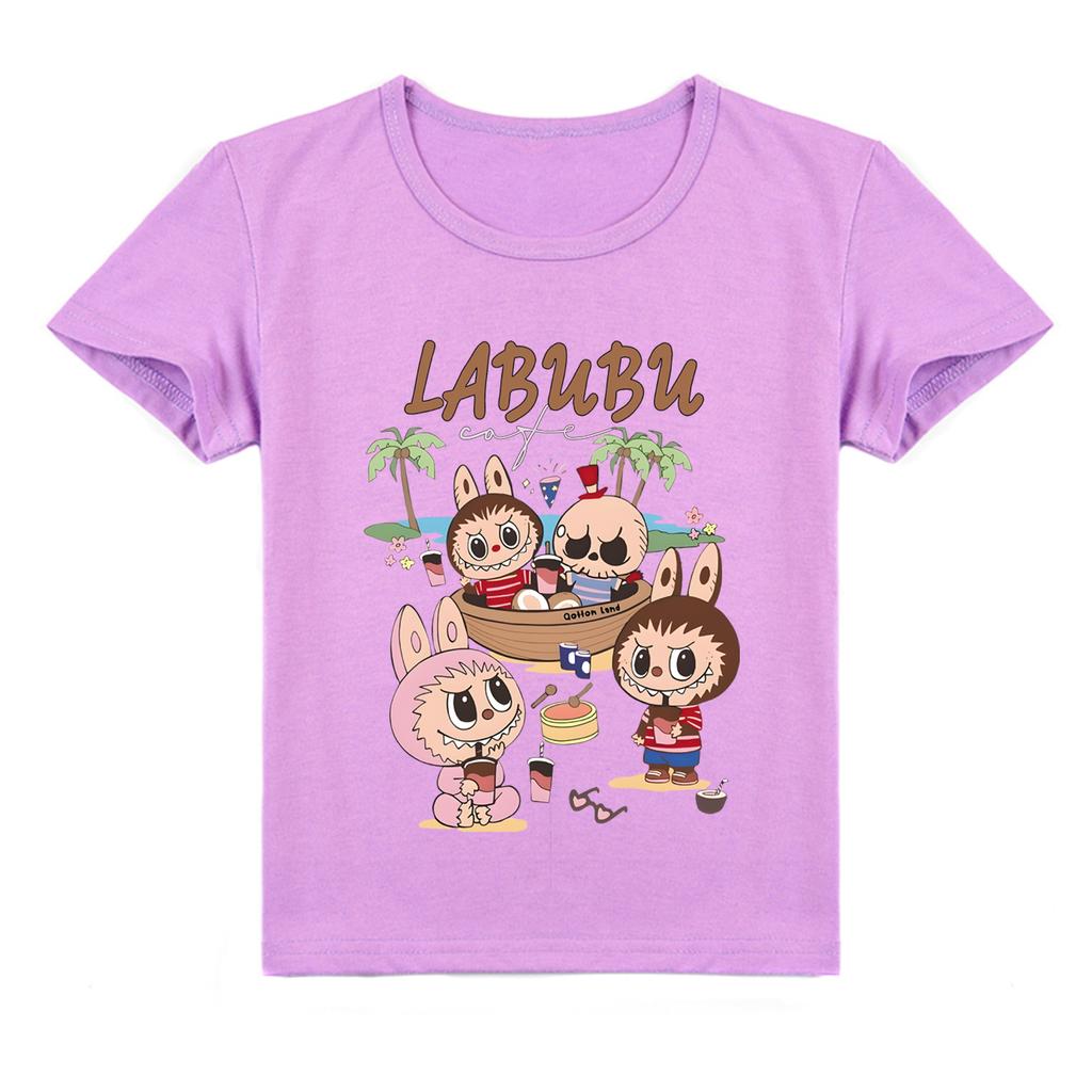 Kids 2D Tee Labubu T-shirt Children Short-sleeved