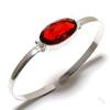 Natural Mozambique Garnet Gemstone 925 Sterling Silver Cuff Bangle Adj. a9D96