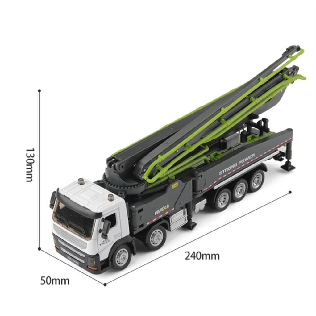 1/50 Литая под давлением модель автобетононасоса Металлическая модель автобетононасоса для транспортировки цемента Инженерная машина Модель Детская игрушка Подарок