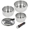 Wahei Freiz Folias 3-Piece One-Touch Cookware Set, Induction Compatible, Stainless Steel, Made In Japan, FM-8157