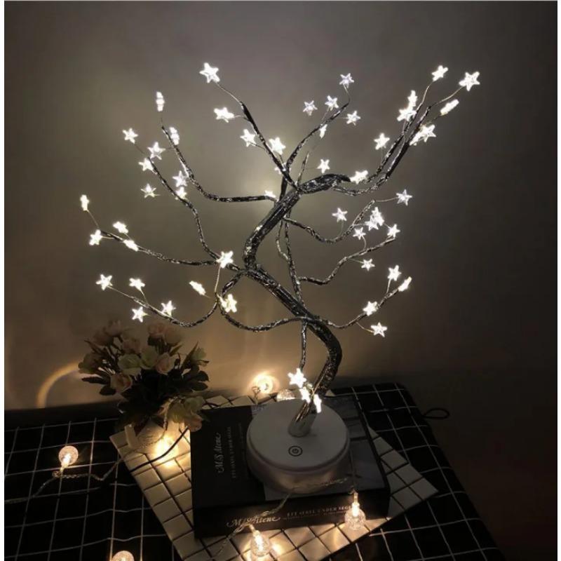 Пульт дистанционного управления 72 светодиода ночник для детской комнаты праздничная вечеринка украшение для комнаты мини рождественская мерцающая елка настольная лампа