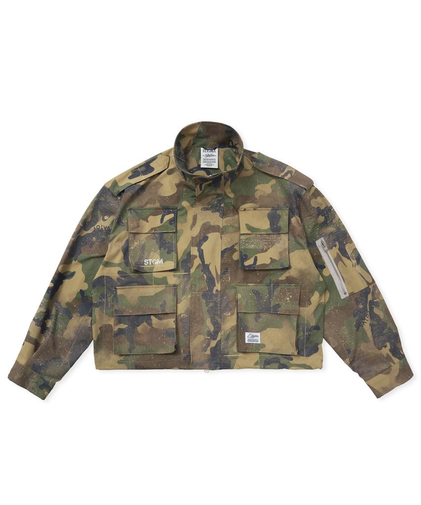 Stigma S56 Oversized Crop Military Jacket Camo