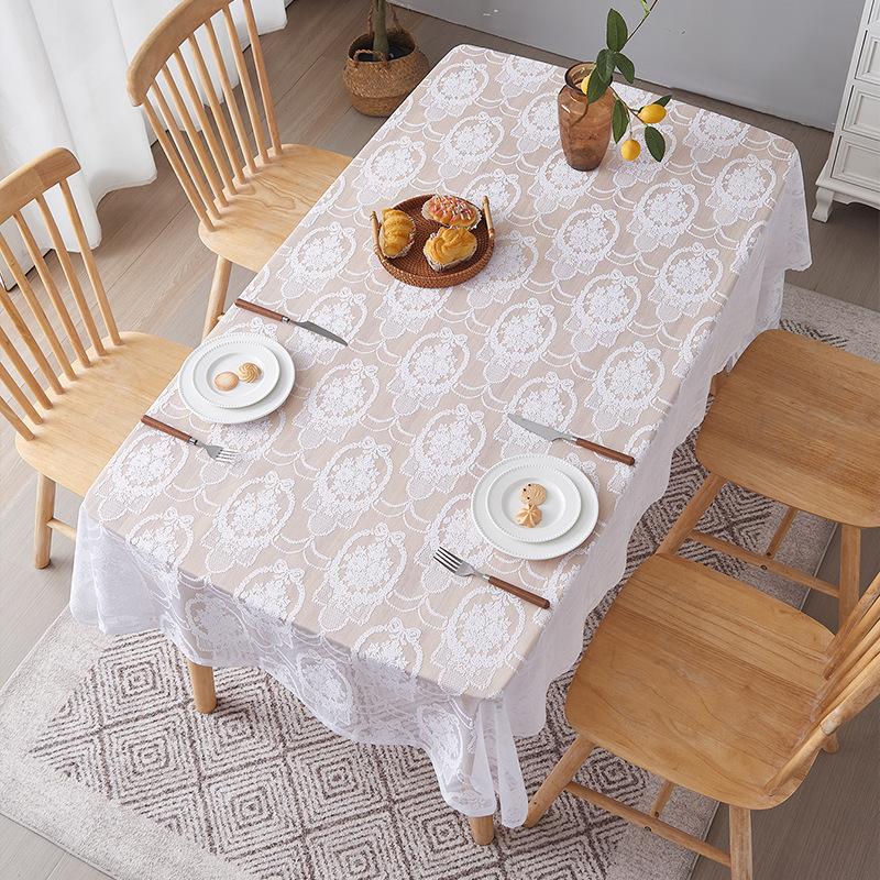 Французская ретро-скатерть с бабочками из кружева, пасторальная скатерть, чехол для журнального столика, пылезащитная ткань, кружевной коврик для стола