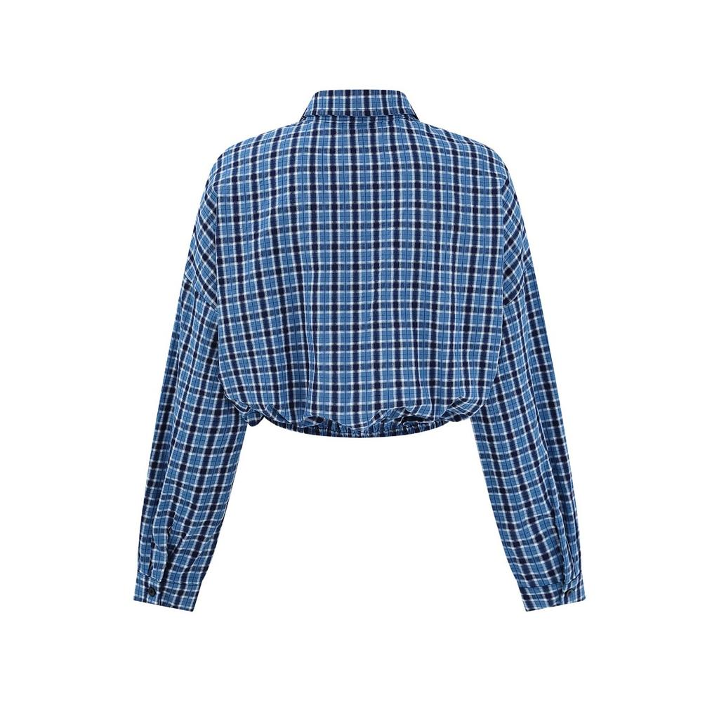 VAYLA Новая американская винтажная рубашка для горячей девушки Женская повседневная приталенная рубашка с длинным рукавом и воротником Ирт Универсальная клетчатая рубашка