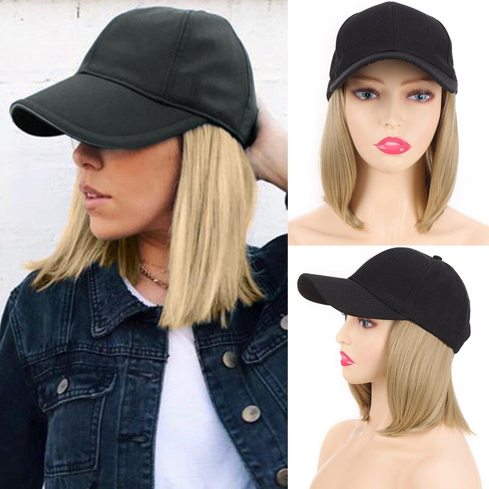 LUPU Короткие синтетические парики боб с прямыми волосами для женщин, черные, коричневые, светлые волосы, бейсбольная кепка с естественным соединением, регулируемая