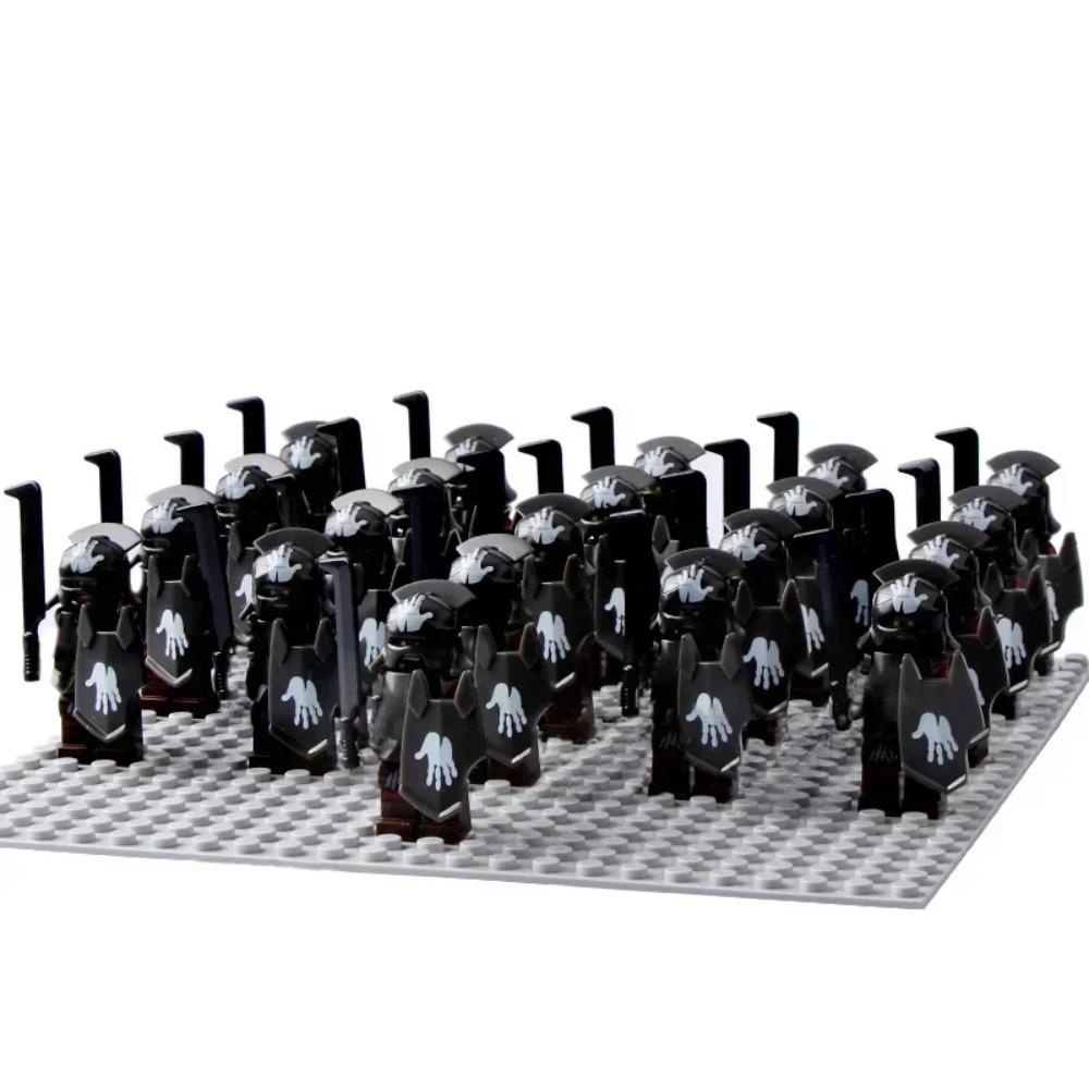 21 шт./лот Дэйн Железные Стопы Эомер Воин Рохана против Армии Урук-хаев Фигурки Со Щитом Мечом Луком Копьем Строительные Блоки Игрушки для Детей