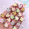 50pcs Resin Colorful 3D Cute Leaf Flower Flat Back Rhinestone Scrapbook DIY Wedding Applique Decor Jewelry Accessories Crafts
