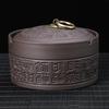 Yousheng Ceramic Ashtray with Lid Retro Chinese Style Windproof Heat-resistant Ash Holder Portable Travel Home Office Outdoor Ash Storage Tray