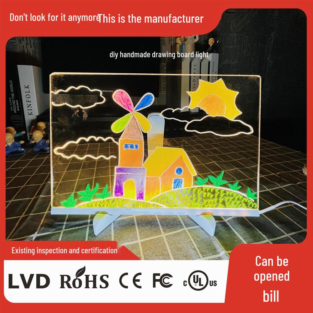 DIY Hand-Painted LED Light Board Kit: Children's Festive Luminous Writing & Drawing Set.