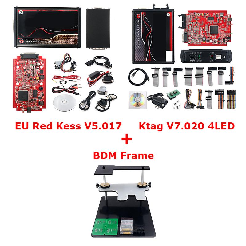 2.80 Онлайн ЕС Красный Kess V5.017 Ktag V7.020 Ksuit 2 Программатор OBD2 ECU Чип Инструмент Kess 5.017 K-tag 7.020 BDM Рамка ECU Мастер