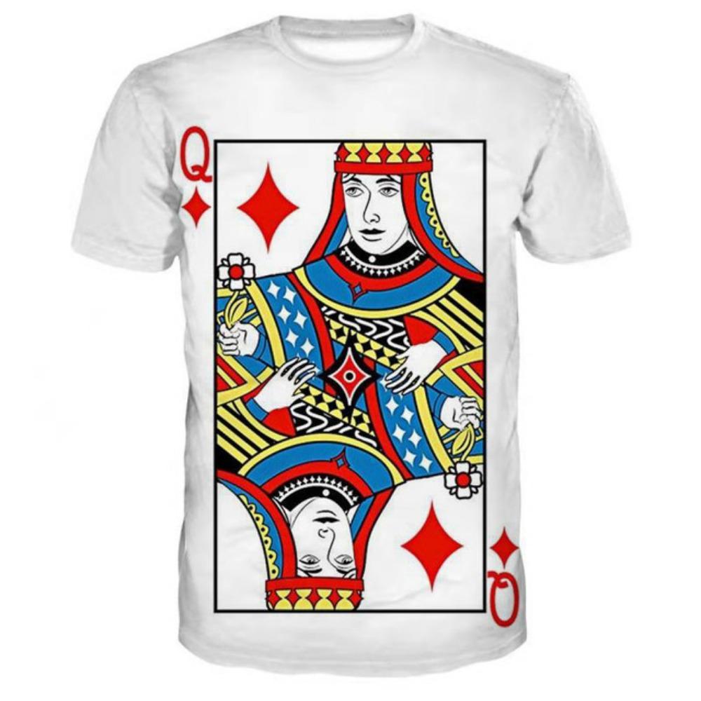 Игральные карты 3D печать модная мужская футболка с рисунком сливы K Poker короткие рукава повседневные Harajuku тренд удобные топы с круглым вырезом