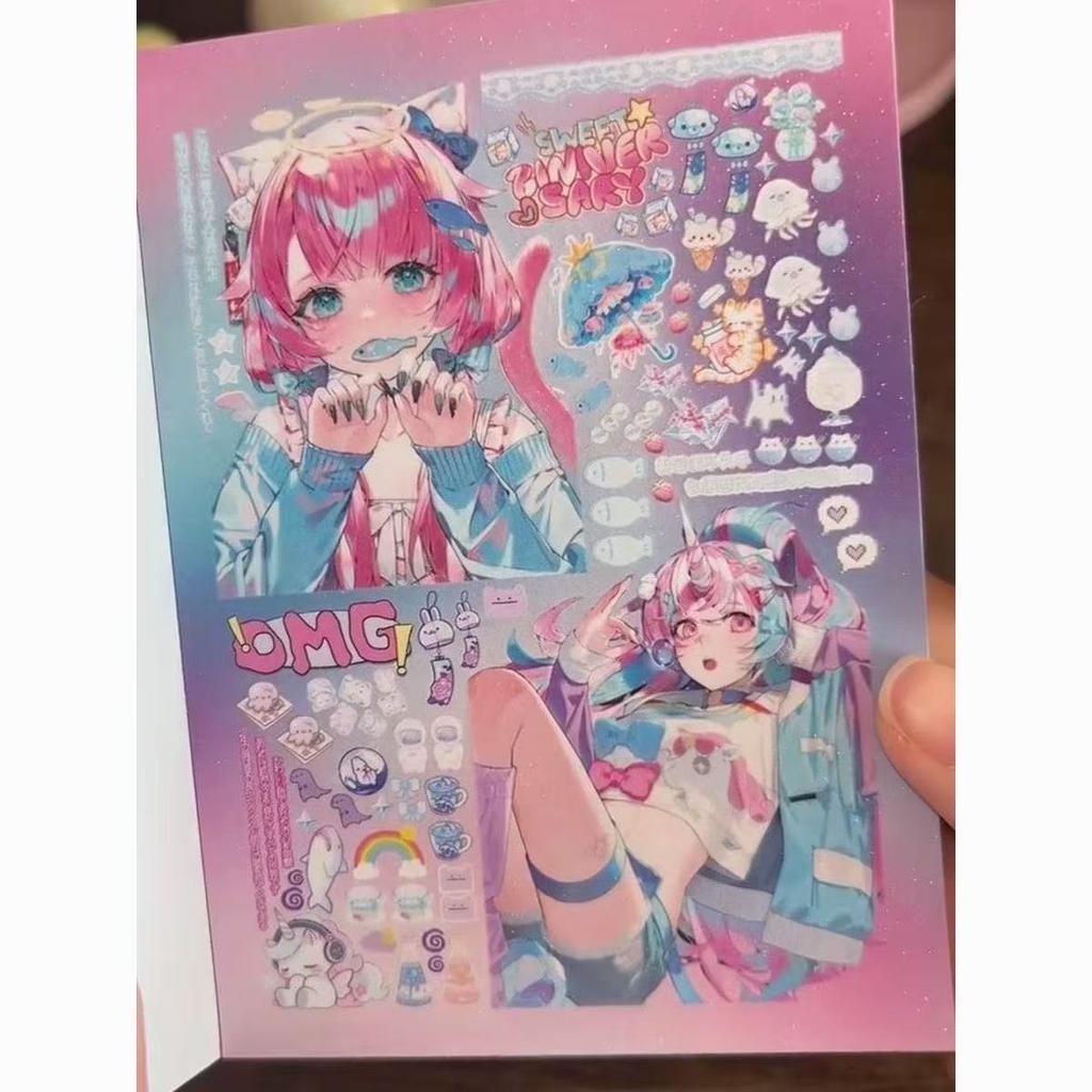 Butterfly Effect Sticker Book Whole Book with Huge Thick Cut Film and High Value Diy Decoration Handbook Material Collage  Cute