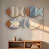 4 шт. Прибрежное деревянное искусство для стены в виде рыб Rustic Nautical Скульптура морской рыбы для гостиной, домика у озера, ванной комнаты, прихожей