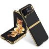 Luxury Plating Leather Skin Case For Samsung Galaxy Z Flip 4 5g Phone Case Camera Protection Cover For Samsung Flip4 Case