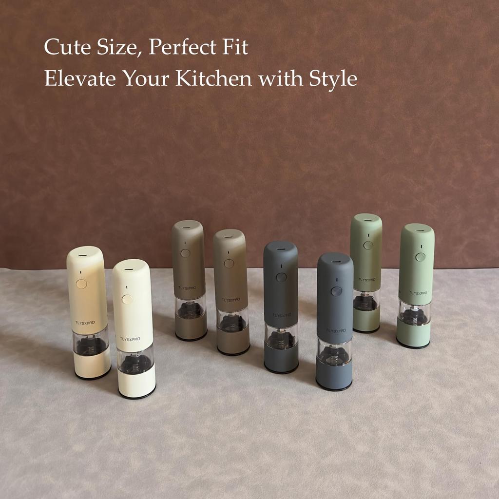 Маленькая электрическая мельница для соли и перца USB автоматическая электрическая регулируемая соль для одной руки для кухни из нержавеющей стали и набора, перезаряжаемая, мельница,