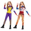 Kids Circus Performer Costume Full Body Jumpsuit Long Sleeve Stage Outfit Halloween Role Play Suit for Children Boys and Girls