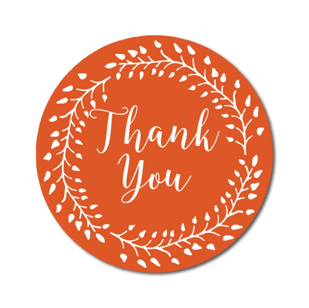 Darling Souvenir Round 1.6 Inches Black Vines Border Thank You Stickers Non Customized Gift-45