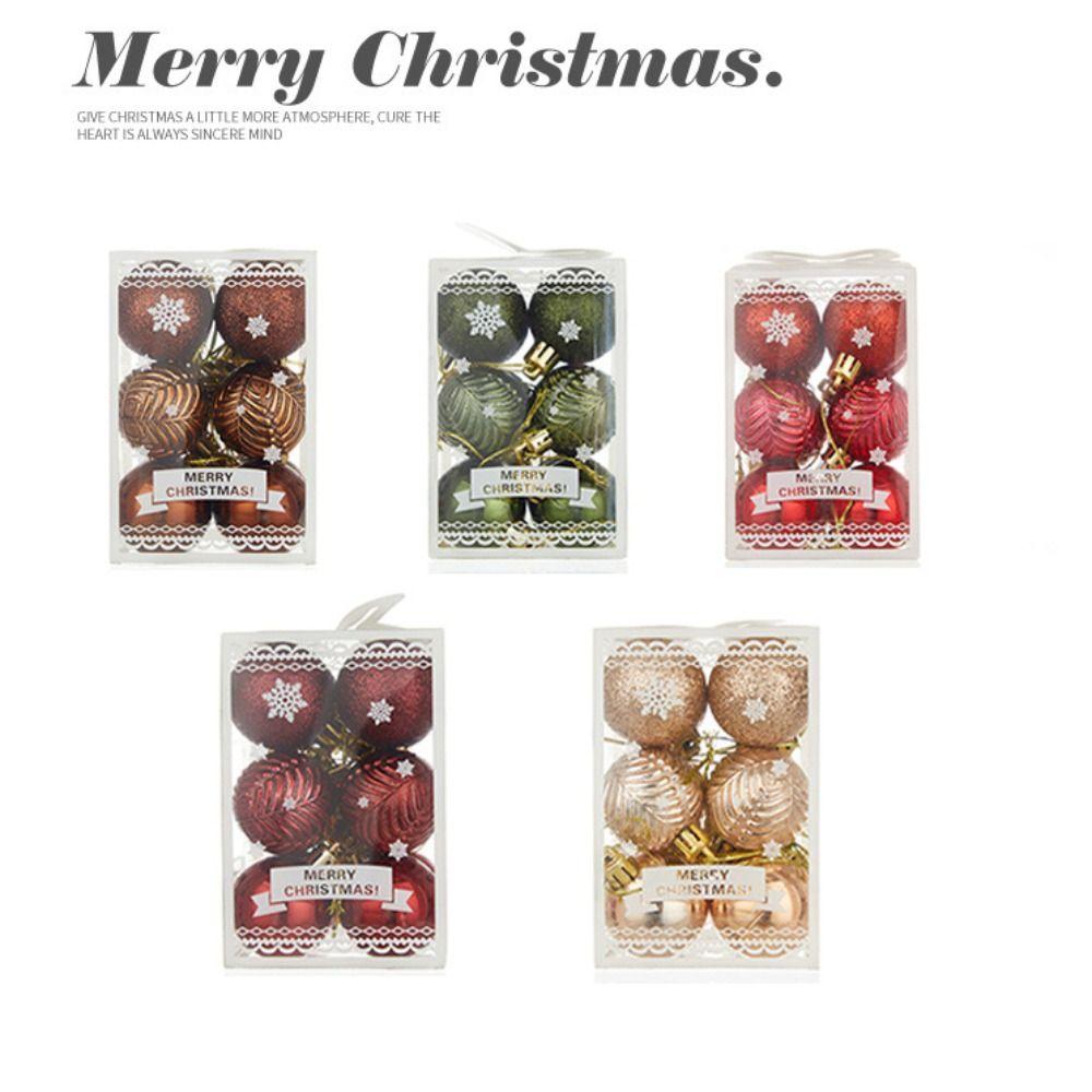 12PCS Durable Plastic Christmas Ball Set 4cm 5 Colors Xmas Ornament Ball Suspensable Xmas Baubles Showcase