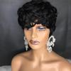 Short Pixie Wigs For Black Women Short Black Curly Pixie Wigs Synthetic Hair Wigs For Black Women Natural Wavy Black Pixie Cut W