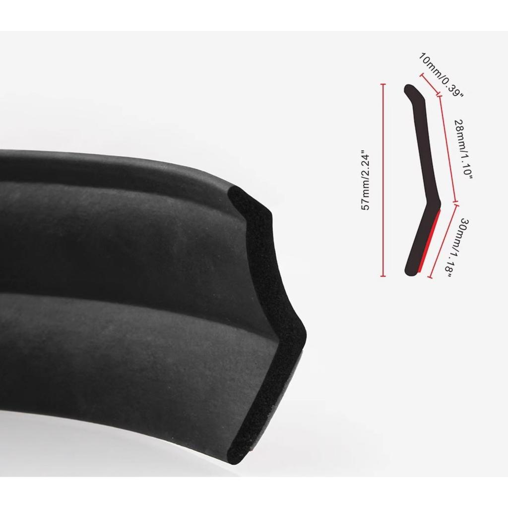 Under Lip Mall 8.2 Feet (2.5 M) Lip Spoiler EPDM Rubber Sponge Material for