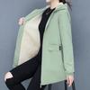 Women Hooded Padded Jacket Winter Plus Velvet Thickened Plus Size Padded Jacket Warm Coat