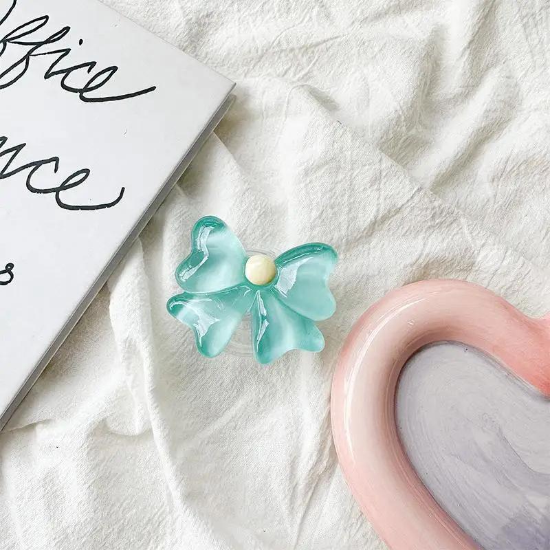 3D милый прозрачный цветочный бант складной палец кольцо держатель телефона Griptok для iPhone поддержка гнездо карман ручка Tok подставка кронштейн