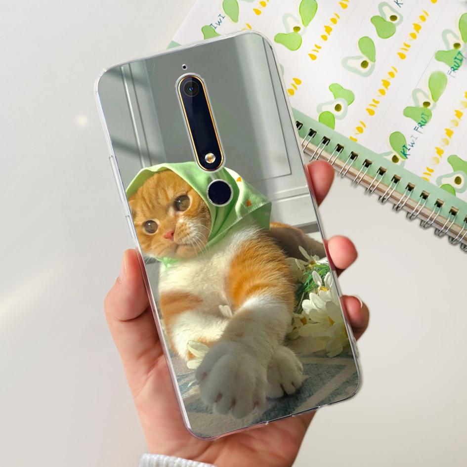 For Nokia 6 2018 Case Fashion Flower Soft Silicone Bumper For Nokia 6.1 Cover TA-1043 TA-1045 TA-1054 TA-1050 TA-1068 Phone Case