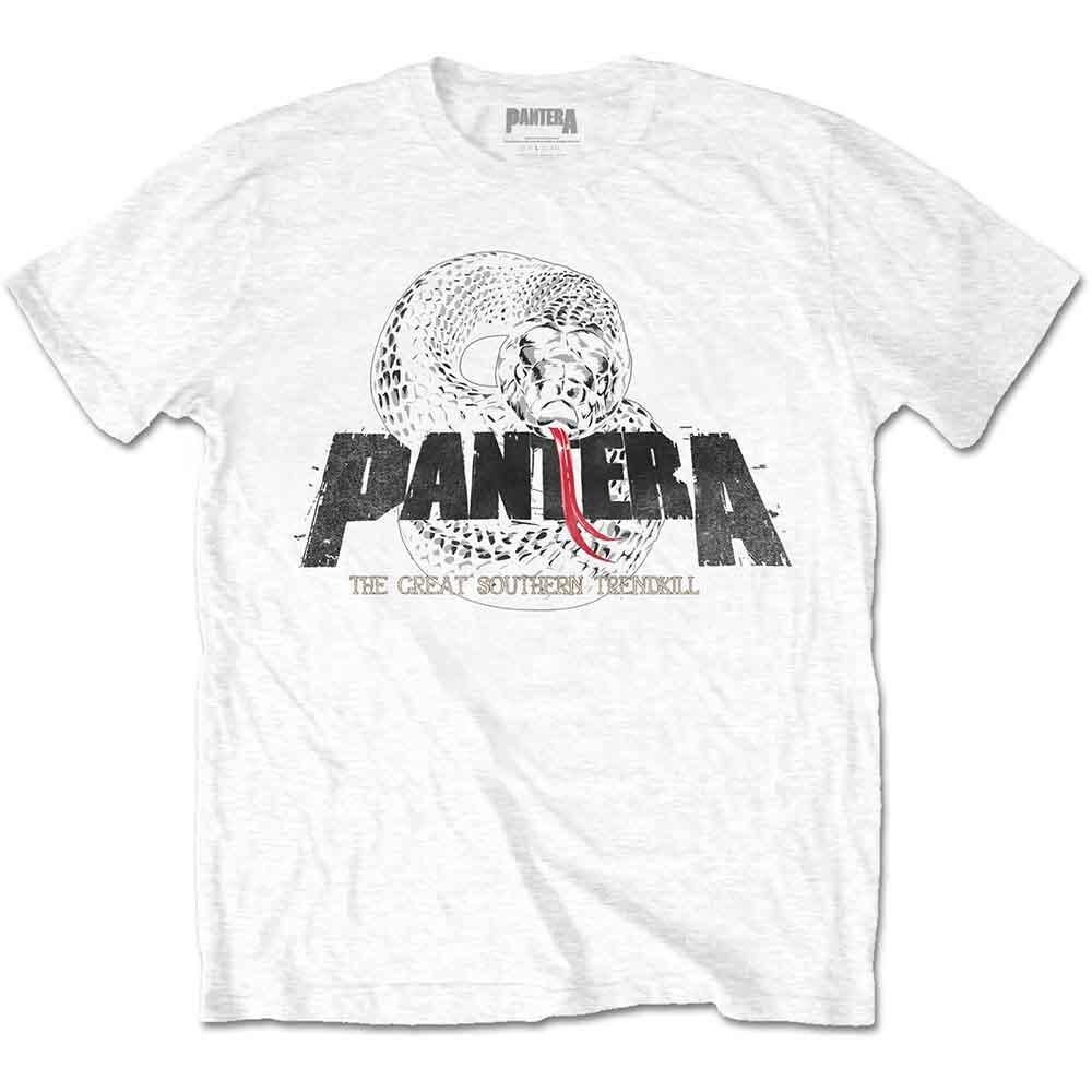 Белая футболка с логотипом Pantera Snake Новая унисекс футболка