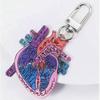 Human Heart Diagram Keychain Detailed Heart Keychain Accessory for Teaching Anatomy To Adults and Children