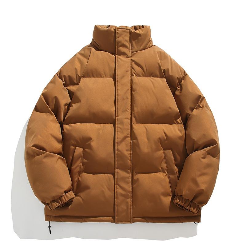 2023 новая минималистичная однотонная одежда с воротником-стойкой на хлопковой подкладке для мужской зимы, новая корейская версия, трендовая свободная теплая хлопковая одежда, повседневная