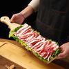 Деревянная сервировочная доска с ручкой для кухни Длинная деревянная тарелка Поднос для рулета из жирной говядины и баранины Сервировочные тарелки Деревянные тарелки для закусок