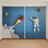 Новые дешевые шторы для мальчиков и девочек в виде космонавтов, планета, для детской спальни, 2 панели, с высоким затемнением, новые модные, с различными узорами