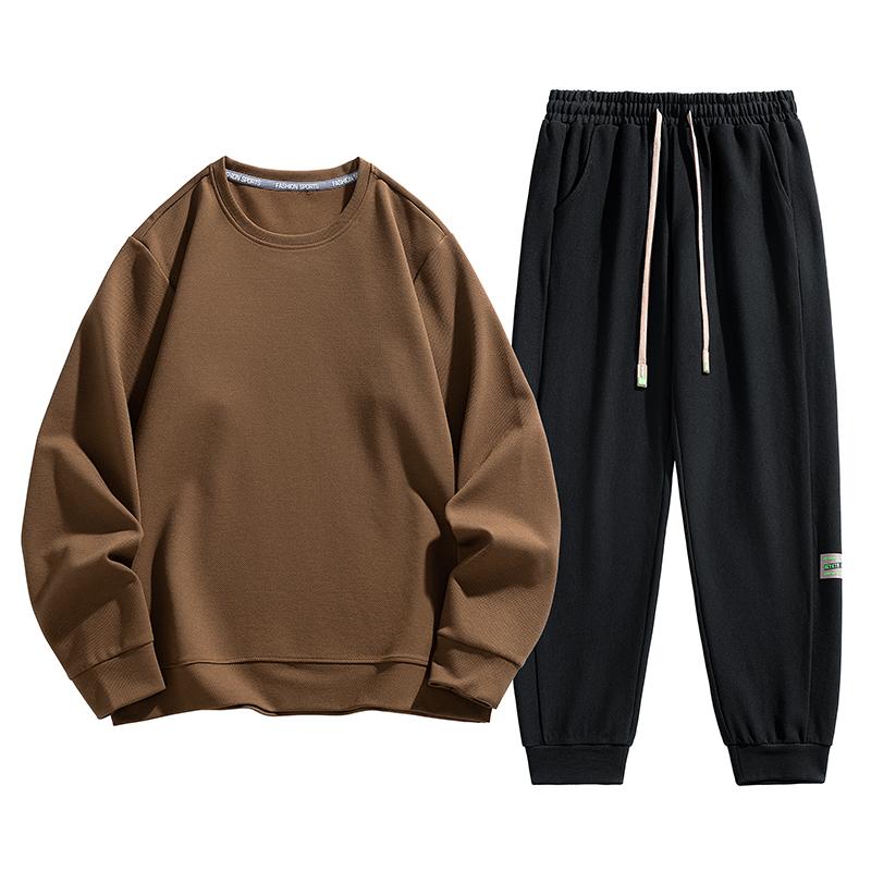 Осенний пуловер с круглым вырезом, повседневный модный свитер, комплект из двух частей, длинный комплект