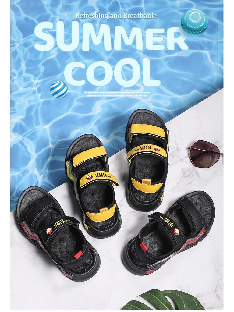 Summer 2025 Boys' Non-slip Sports Sandals: Soft Sole, Lightweight Beach Flip-flops for Kids