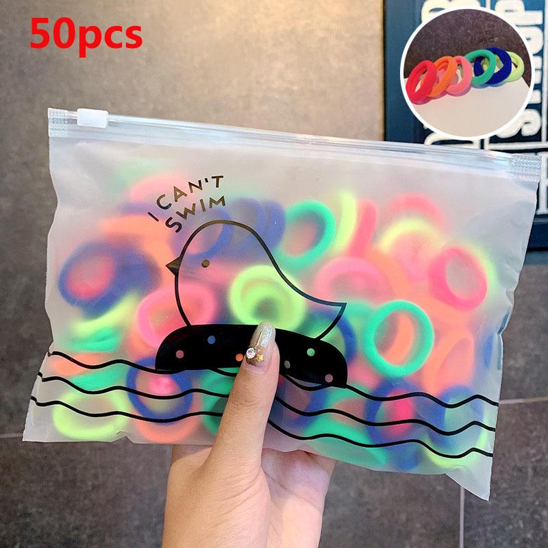 50/100 шт./компл. держатель для хвоста для девочек эластичные резинки для волос детские модные красочные аксессуары для волос